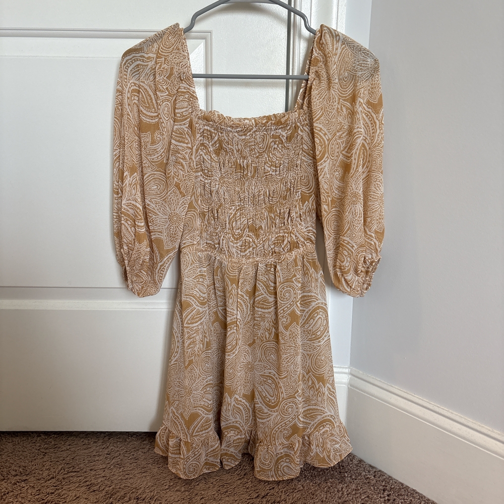 Sienna Sky Tan Paisley Dress